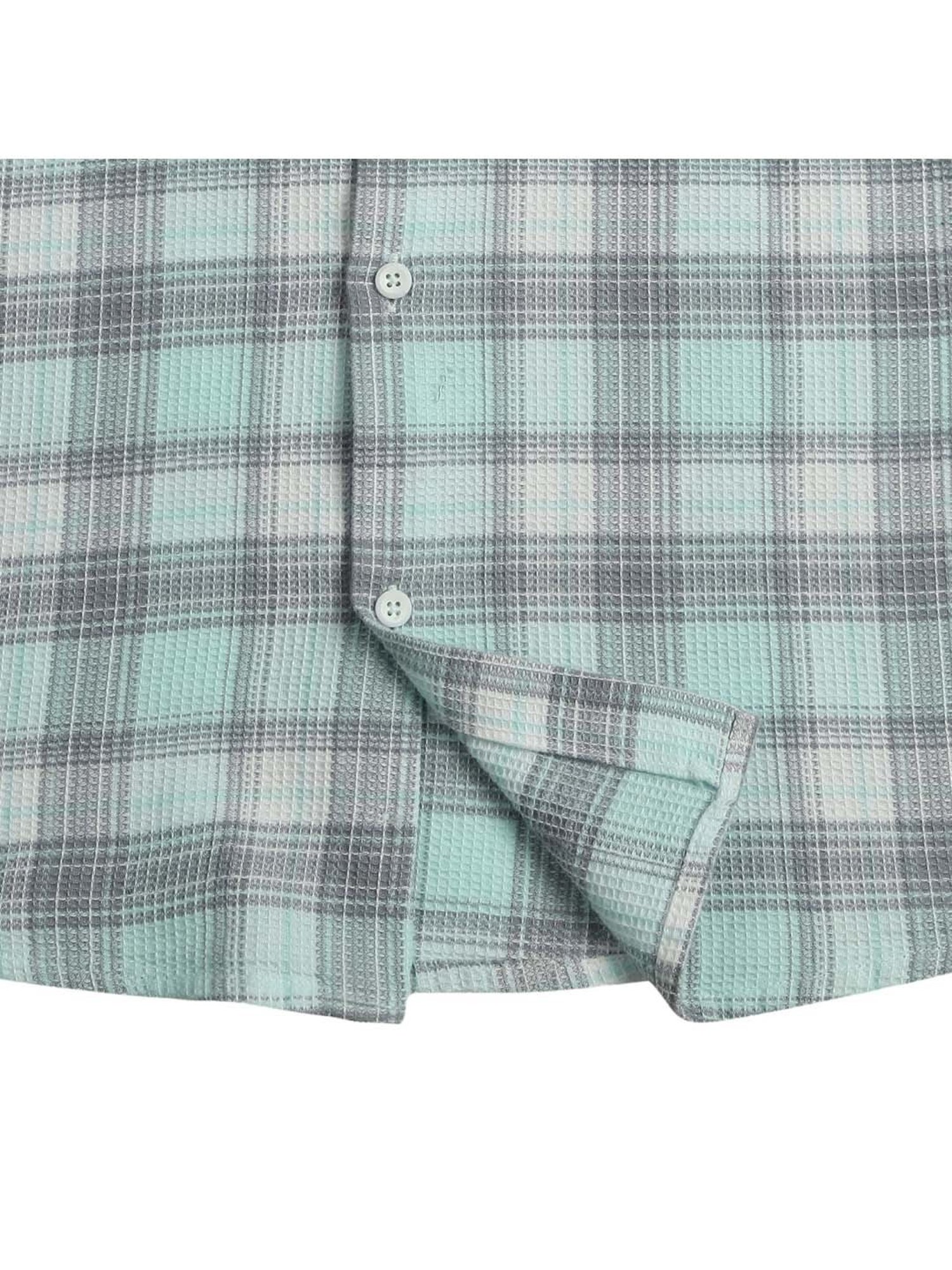 Cavio Kids Blue & Grey Cotton Chequered Full Sleeves Shirt