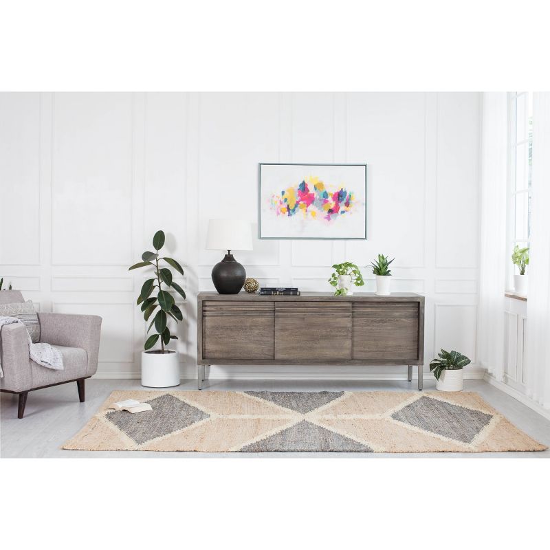 5'x8' Mountains of the Moon Jute Area Rug Natural Gray/Ivory - Anji Mountain