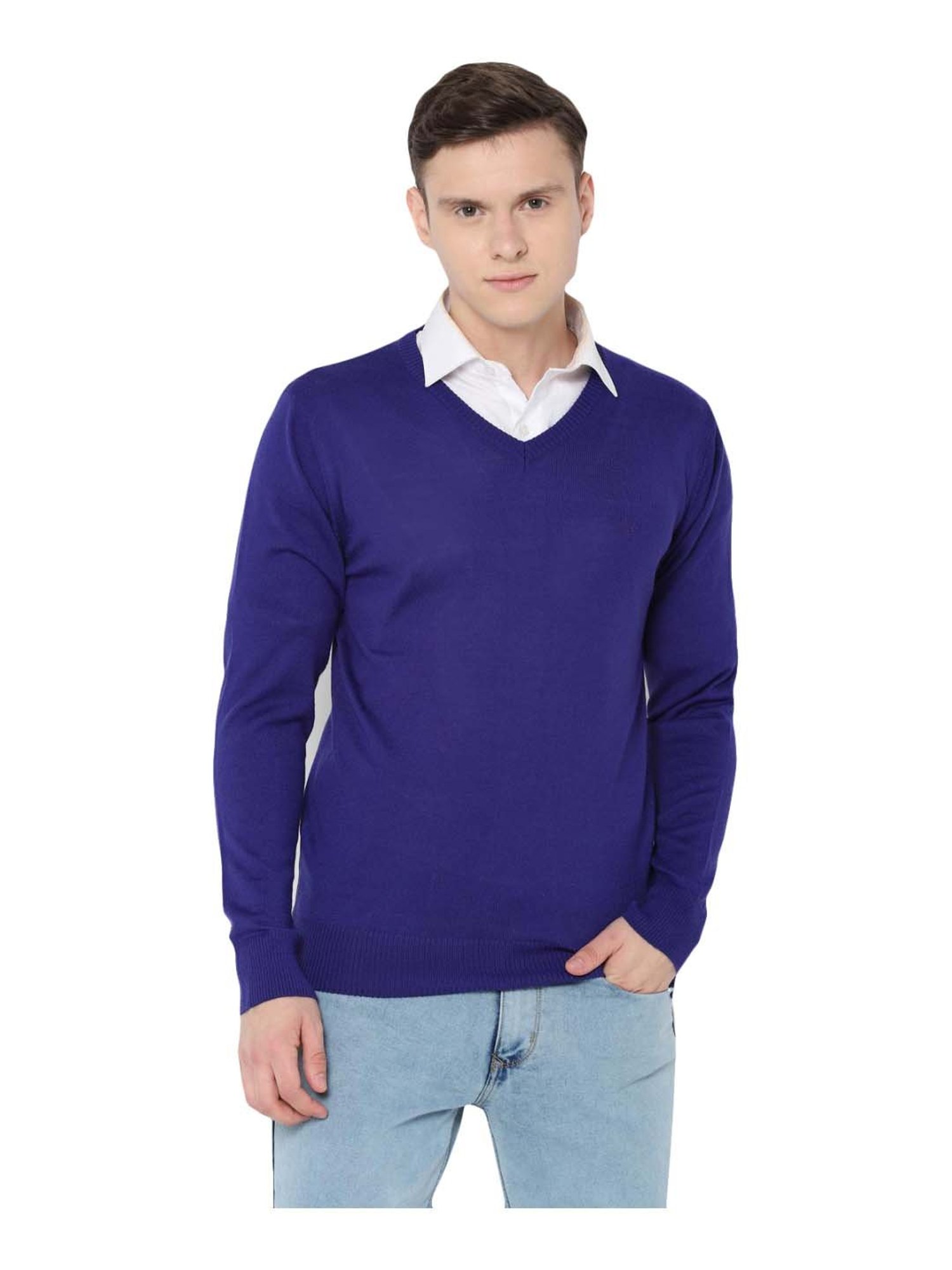 Allen Solly Blue Regular Fit Sweater