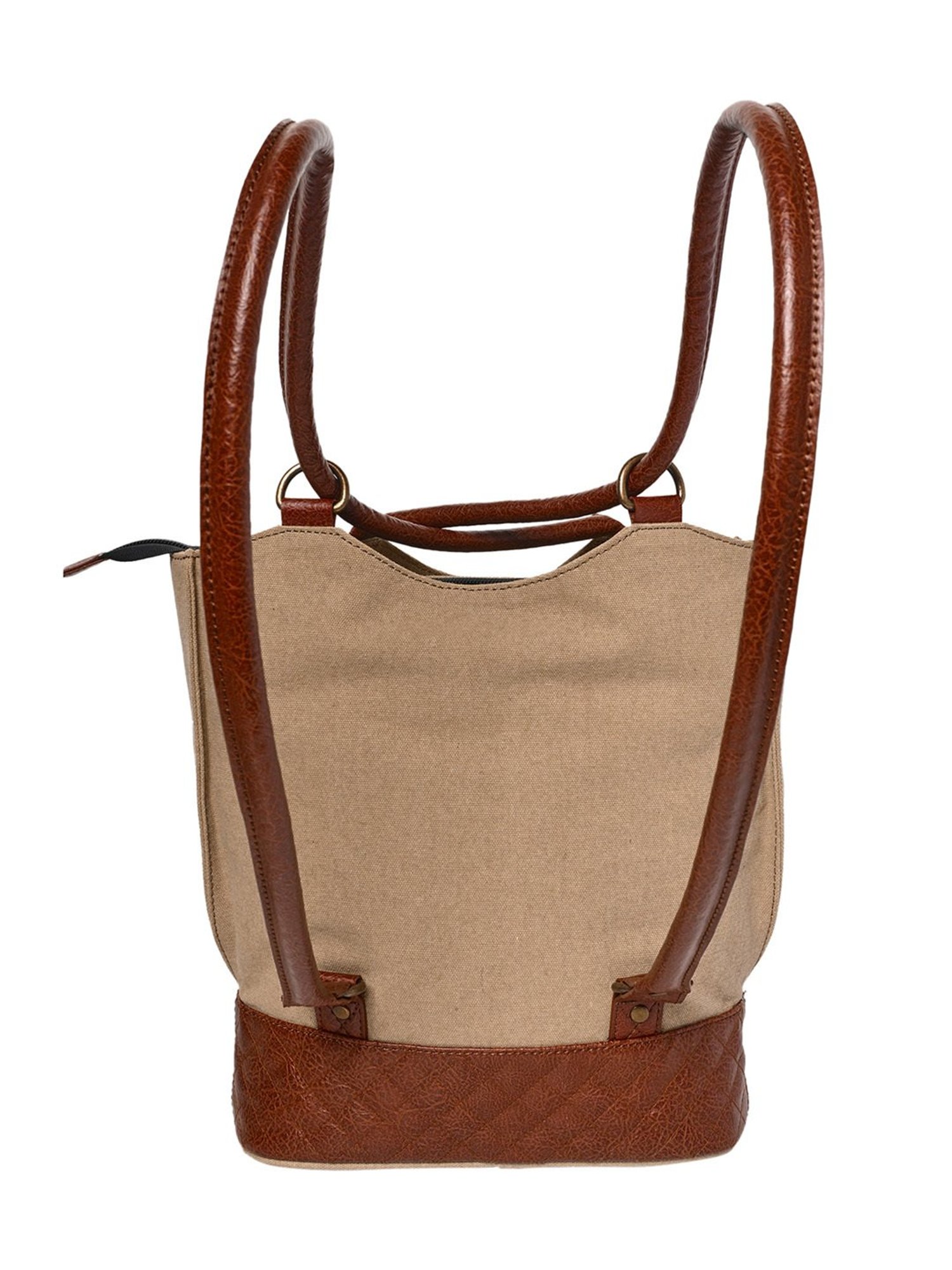 Mona B Beige Convertible Large Tote
