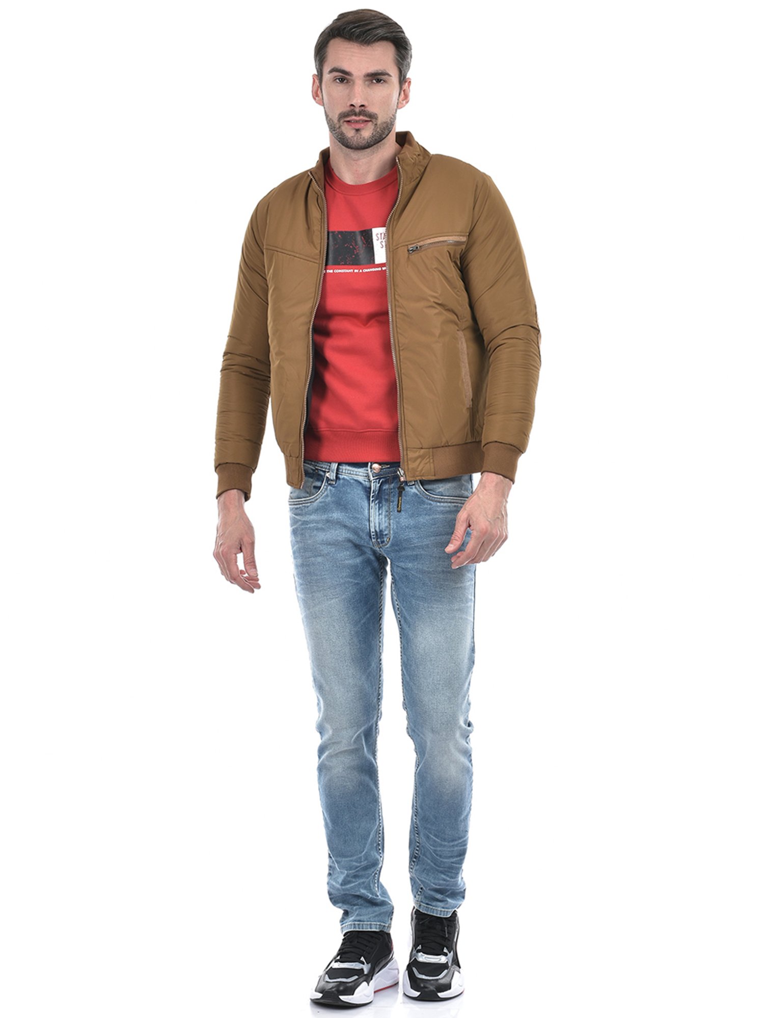 Integriti Tan & Black Regular Fit Reversible Jacket