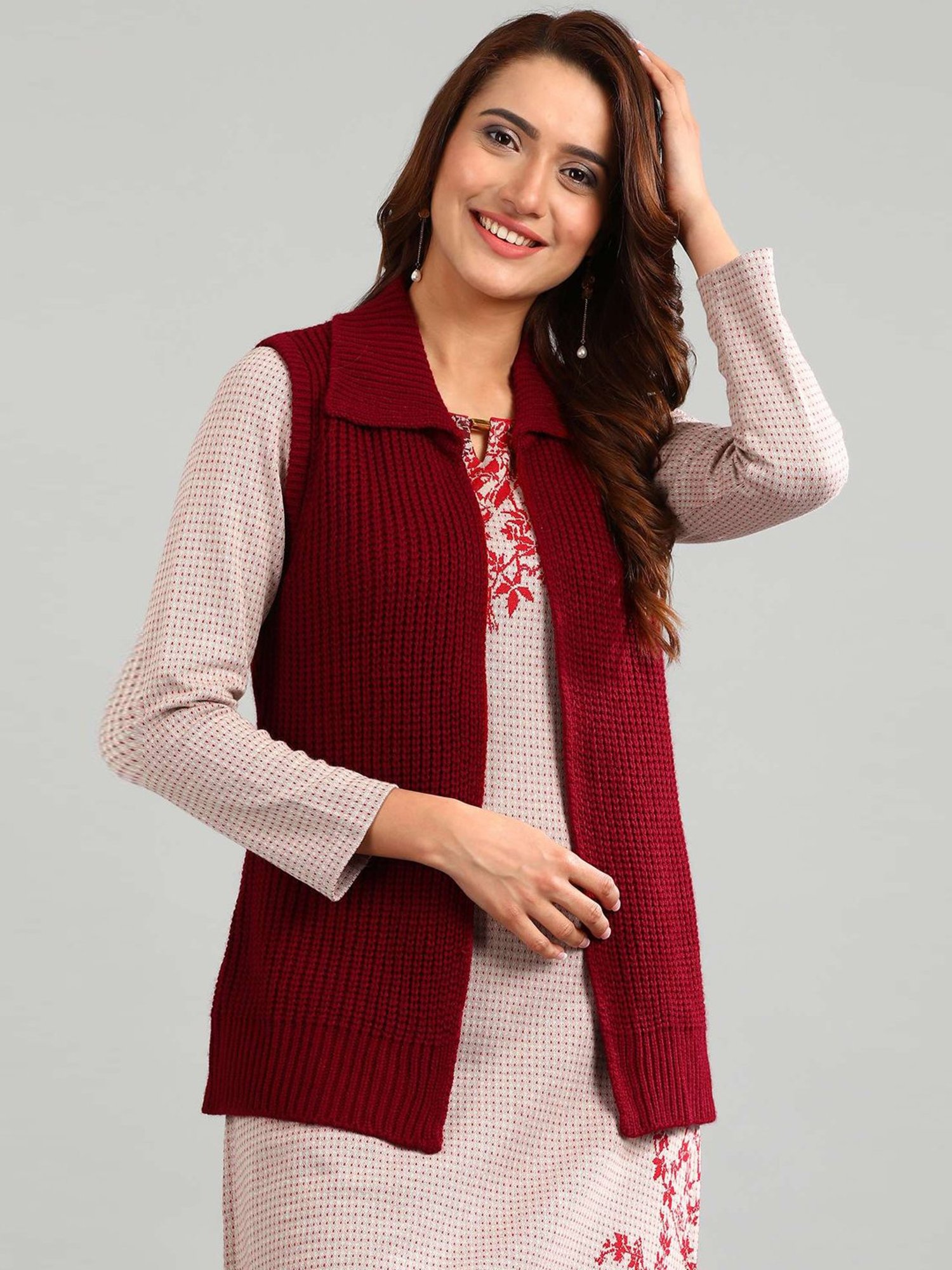 Aurelia Red Regular Fit Sweater