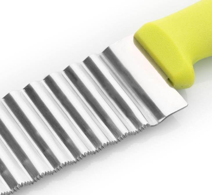 Potato French Fry Cutter Stainless Steel Kitchen Accessories Serrated Blade Easy Slicing Banana Fruits Potato Wave Knife Chopper