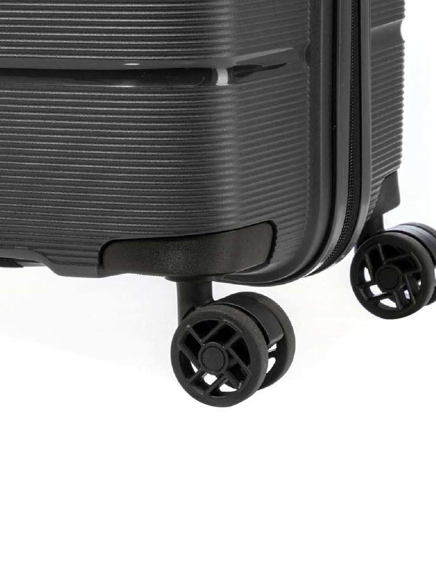 American Tourister Linex Black Textured Hard Medium Trolley Bag - 47 cm