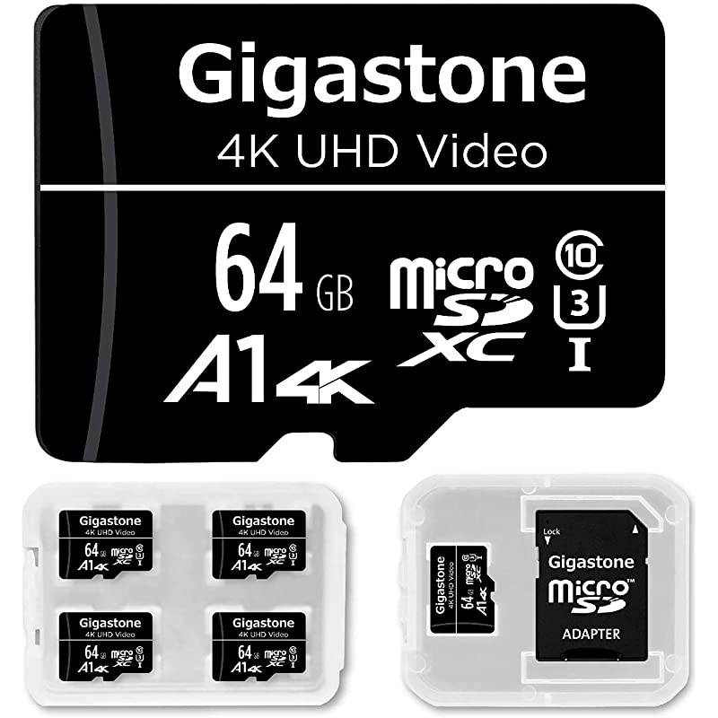 64GB 5Pack Micro SD Card 4K UHD Video Surveillance Security Cam Action Camera Drone Professional 90MBs Micro SDXC UHSI A1 Class 10