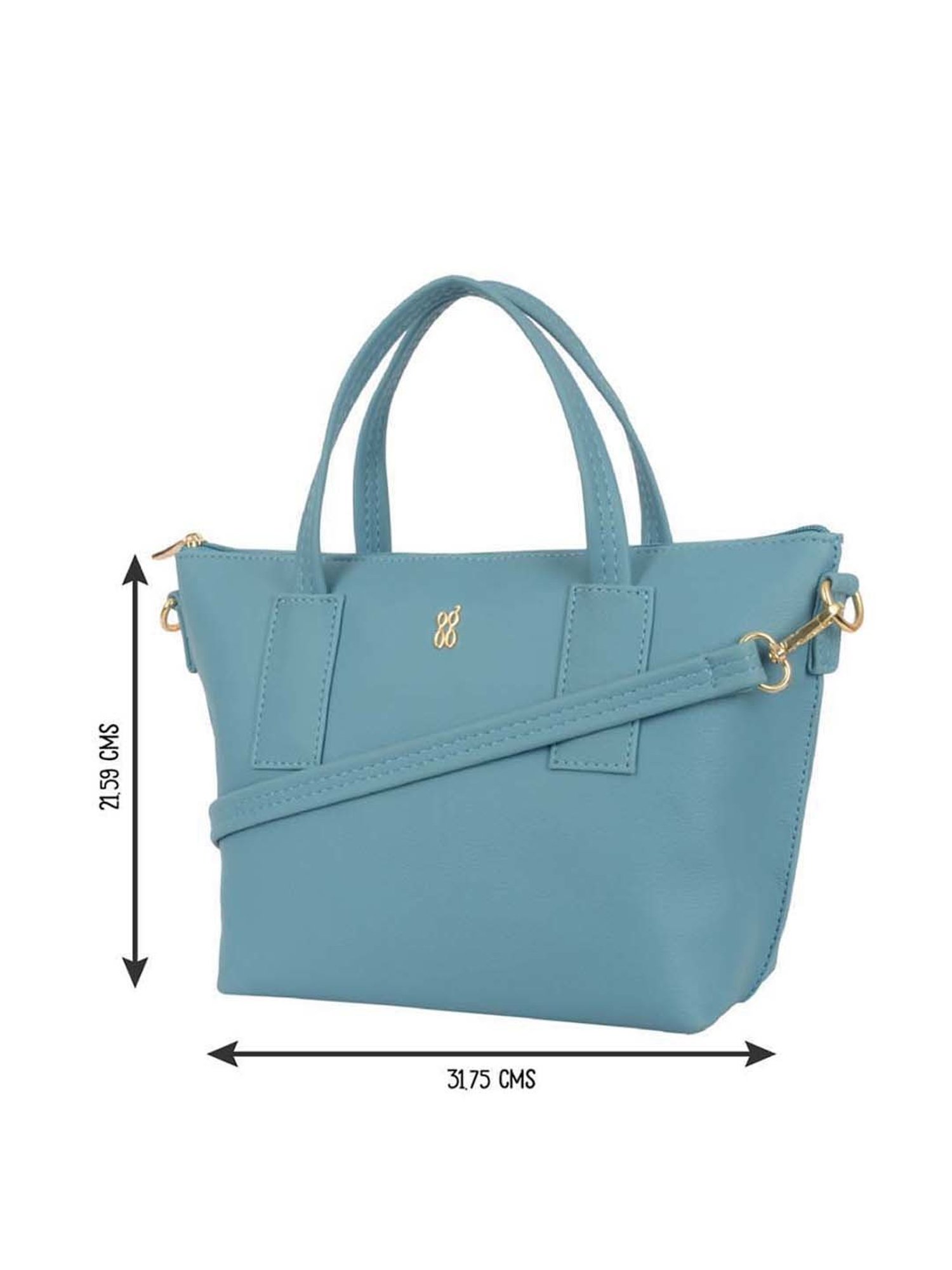 Baggit Blue Solid Medium Tote Handbag