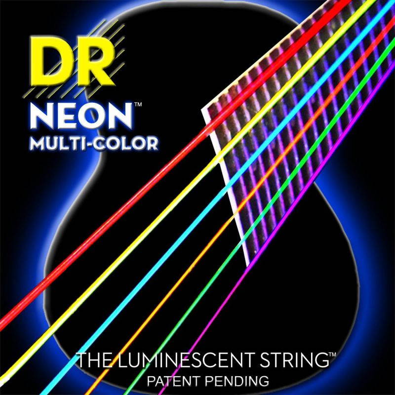 NEON Hi-Def Multi-Color Acoustic Guitar String Set (12-54)