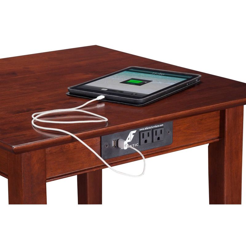 Printer Stand Shaker Style USB Charger Walnut - Atlantic Furniture