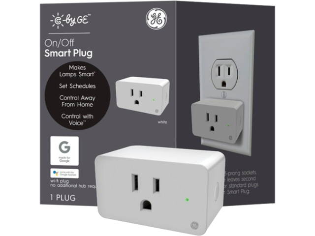 C by GE On/Off Smart Plug, White, Works with Alexa and Google Assistant, WiFi Enabled, No Hub Required