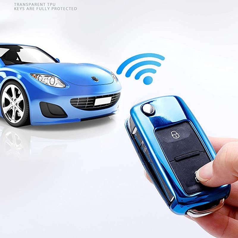 The Best New Premium Soft TPU Half Cover Protection Key Fob Cover With Key Chain Fit For VW Volkswagen Jetta Polo Tiguan Beetle Golf GTIRMK6 5 Santan Passat Flip Key Fob Case