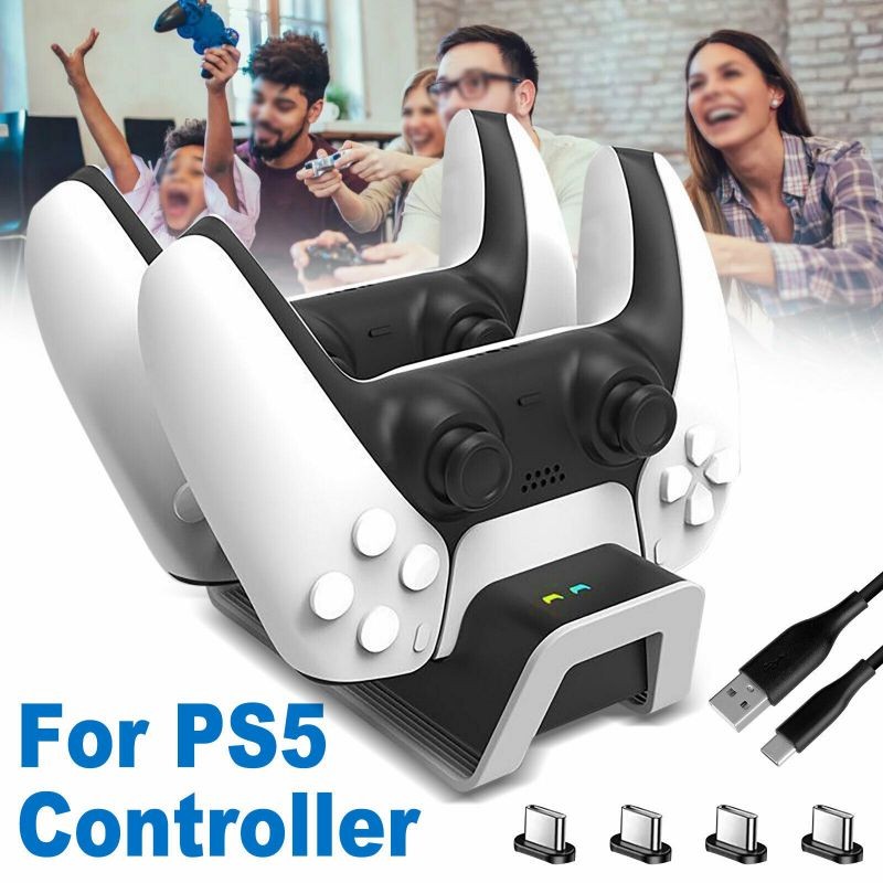 For  PS5 Controller DualSense LED Charging Dock Ston Fast Charger Stand
