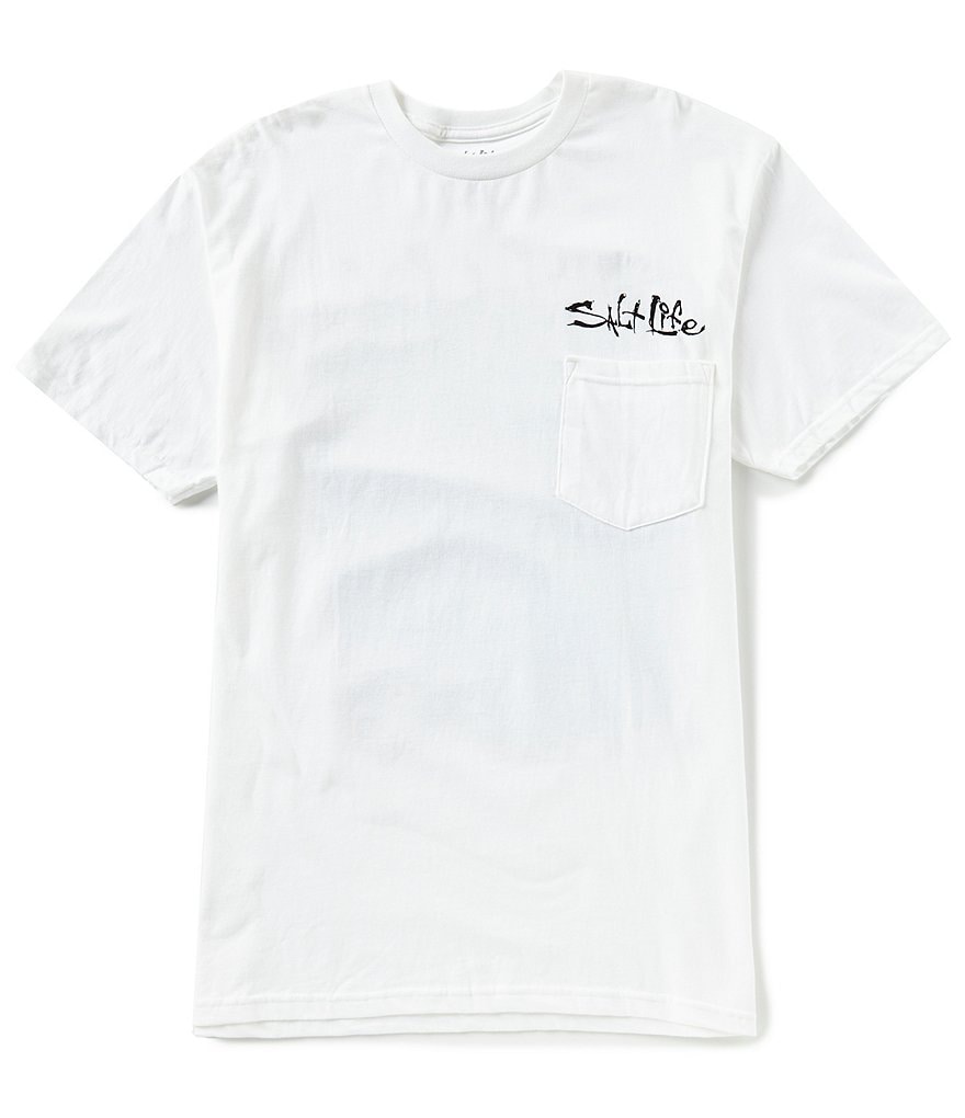 Salt Life Hook Line And Sinker Fade Short-Sleeve Pocket Tee