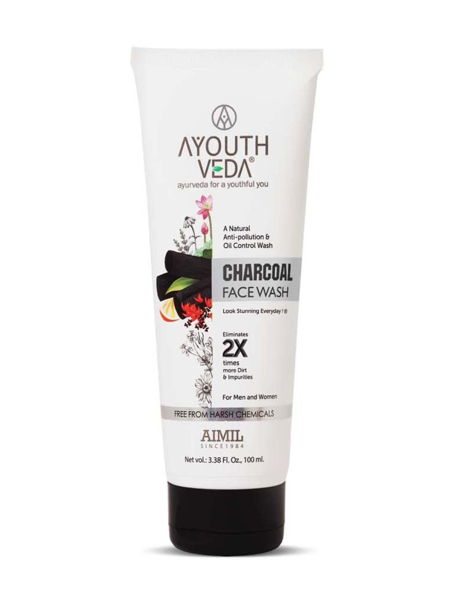 AyouthVeda Charcoal Face Wash - 100 ml
