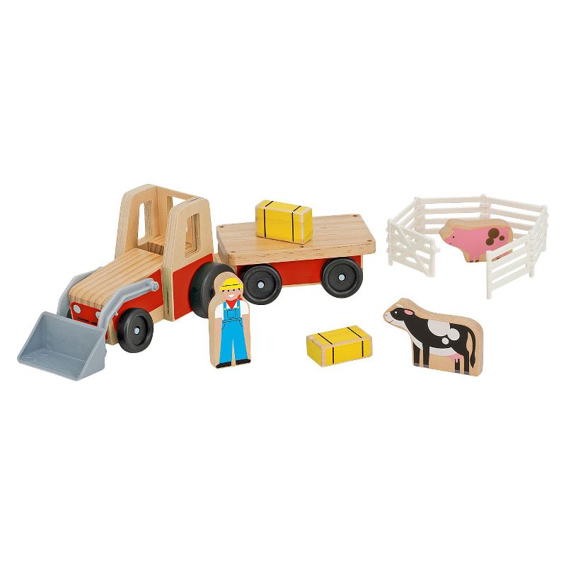HAPE Wooden Fire Engine Playset with Working Ladder, Fireman and Dog