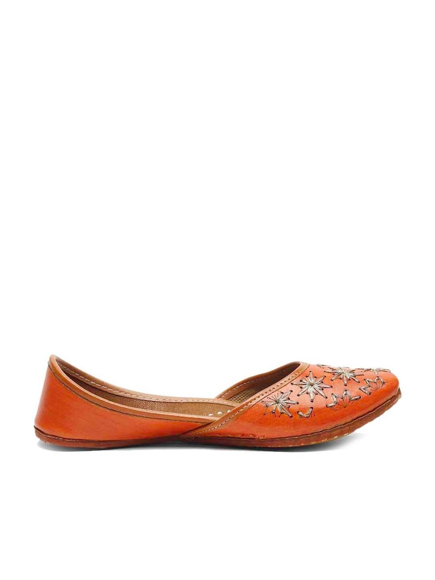 Glam Story Women's Orange Ethnic Juttis