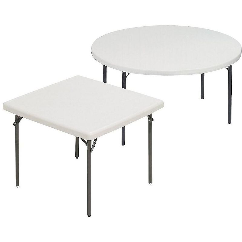 Iceberg IndestrucTables Too 1200 Series Resin Folding Table 37w x 37d x 29h Platinum 65273