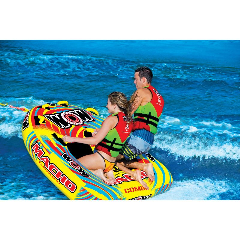 Wow Macho Combo Inflatable 2 Person Multiple Riding Positions Towable Water Tube