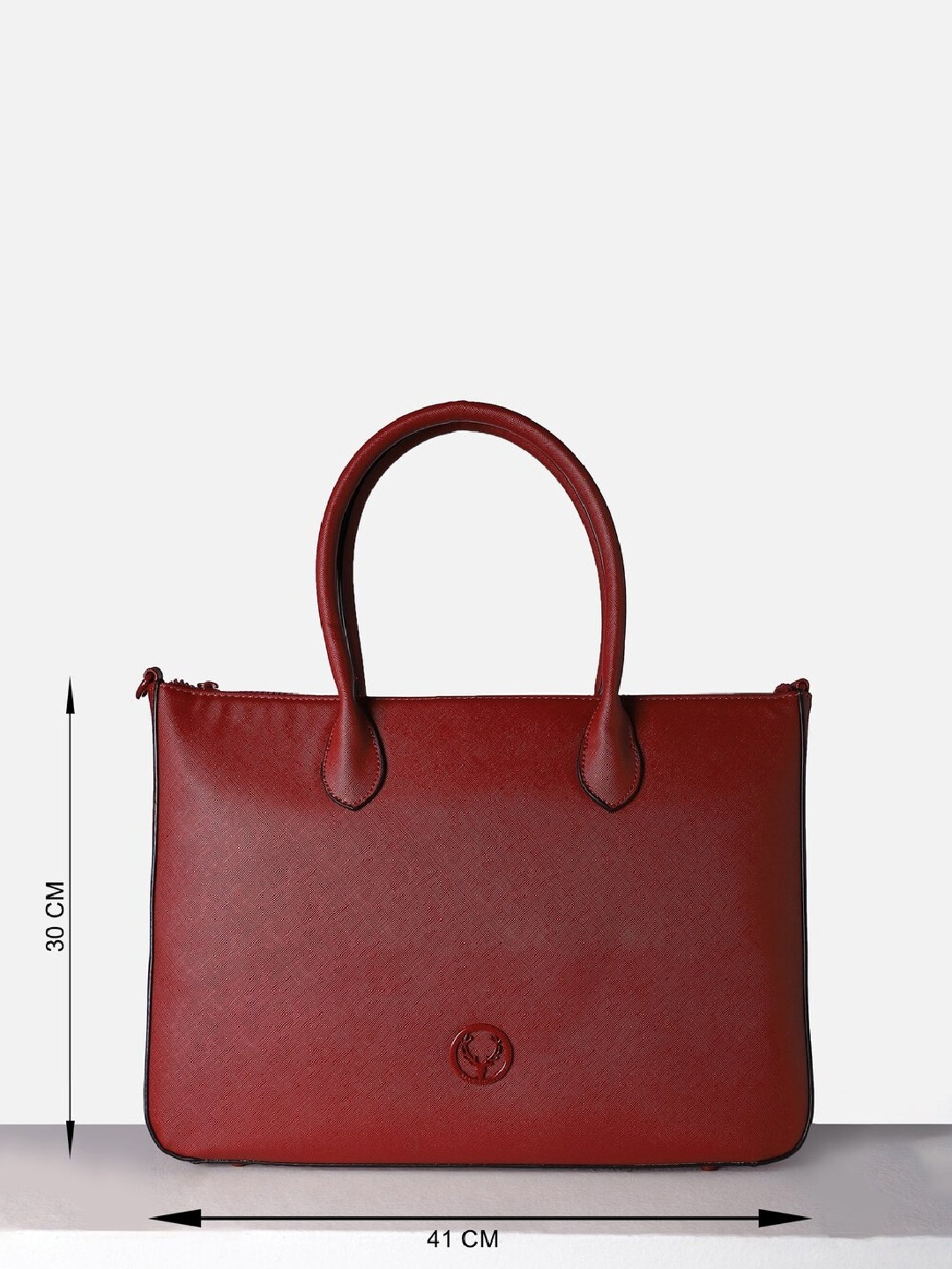 Allen Solly Maroon PU Laptop Messenger Bag