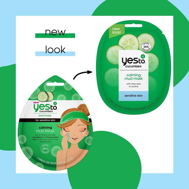 Yes To Cucumbers Single Use Mud Face Mask  -.33oz