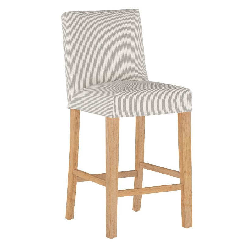 Slipcover Barstool Oxford Stripe Taupe - Skyline Furniture