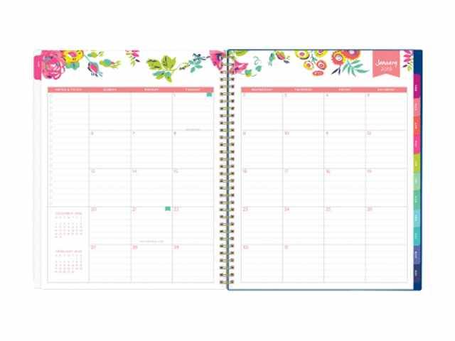 Day Designer CYO Weekly/Monthly Planner, 11 x 8.5, Navy/Floral, 2021 103617