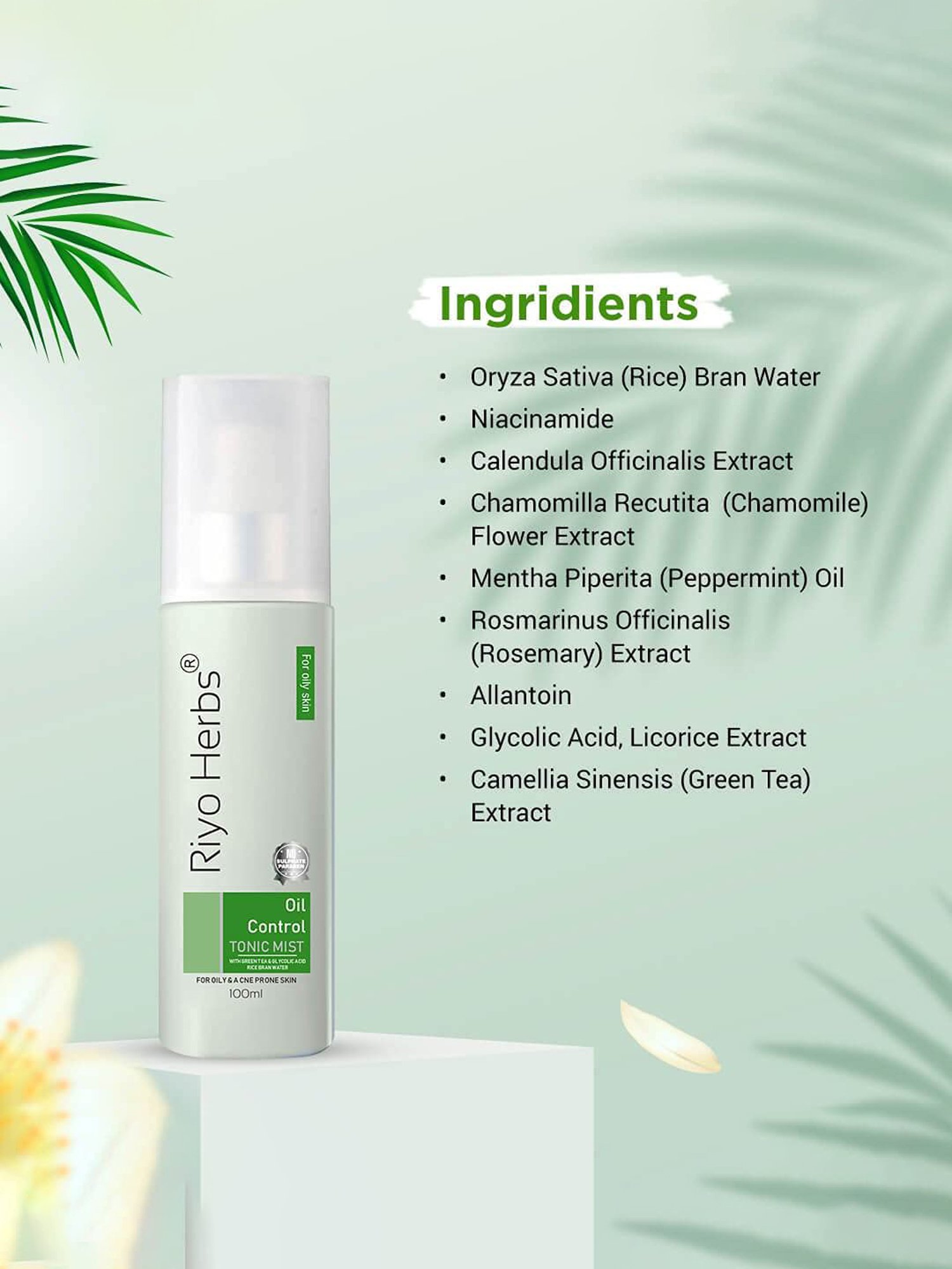 Riyo Herbs Oil Control Tonic Mist - 100 ml