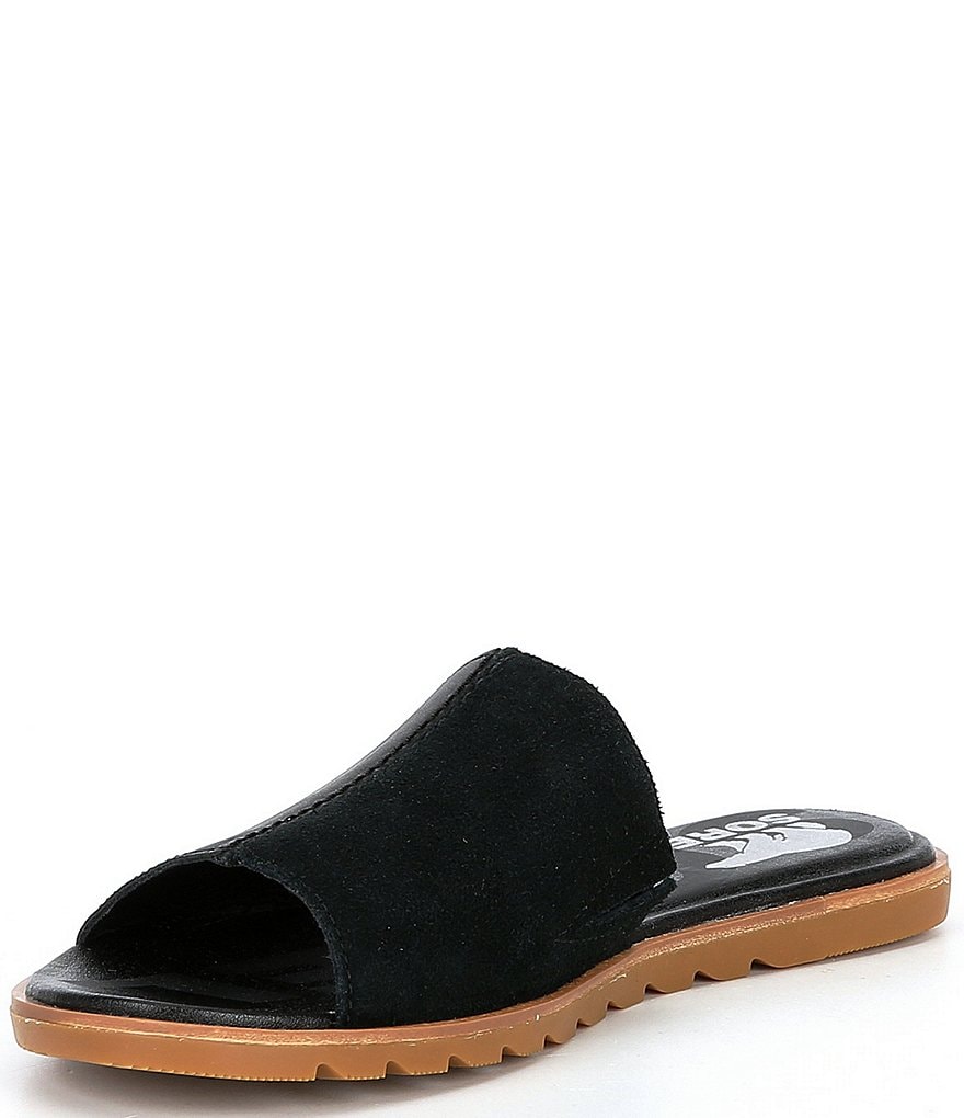 Sorel Ella2 Leather Suede Block Slides