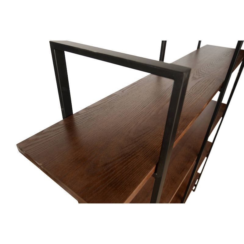 64" Pomeroy 4 Shelf Double Etagere Bookshelf Walnut Brown - Summerland Home