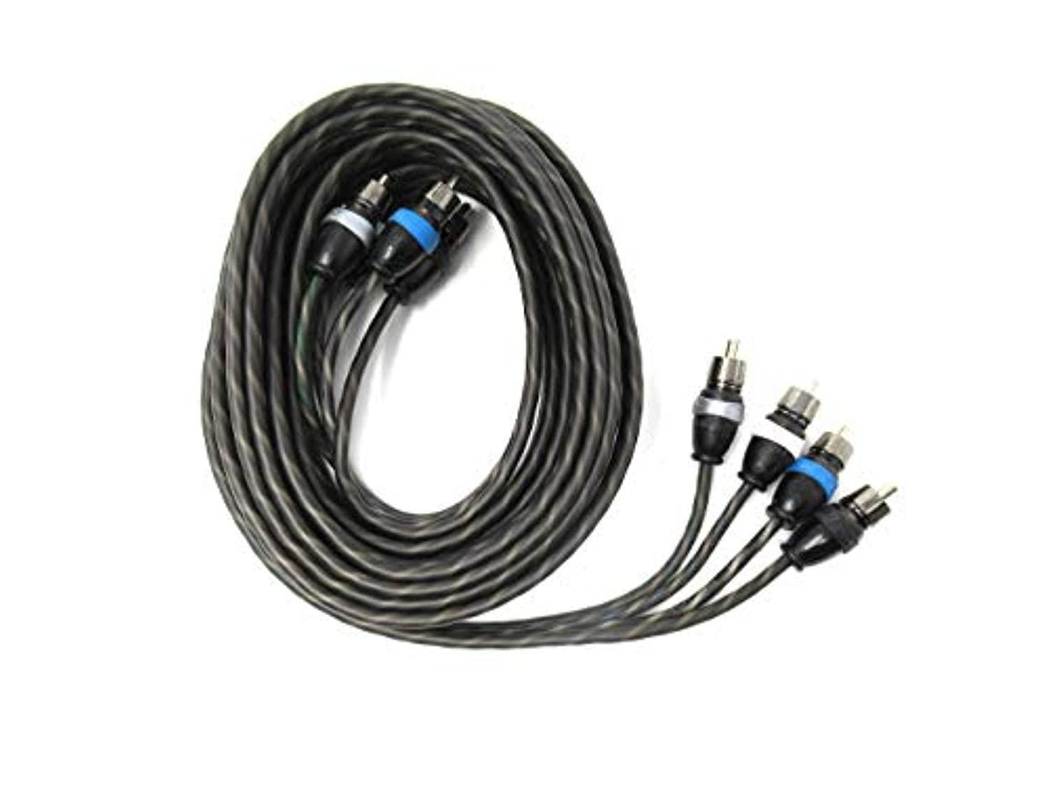 Sky High Car Audio 4 Channel Twisted 12 ft RCA Cables Coated 18' OFC