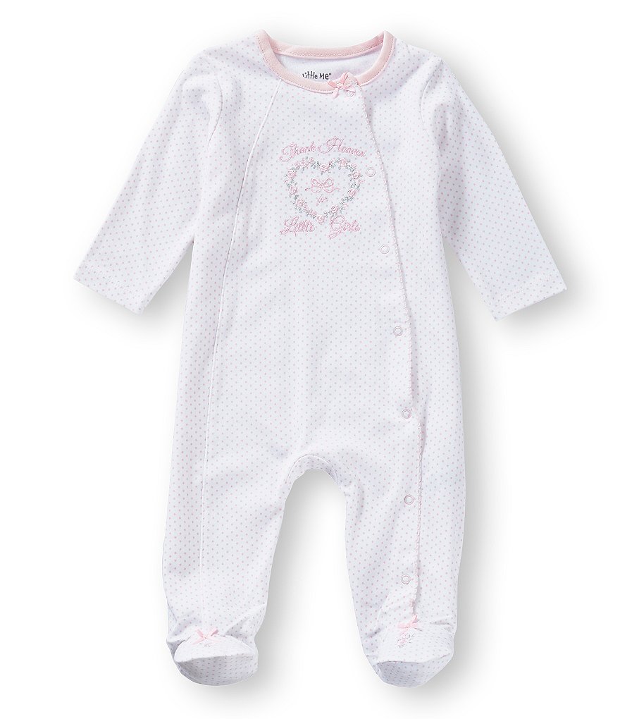 Little Me Baby Girls Preemie-9 Months Thank Heaven for Girls Footed Coverall