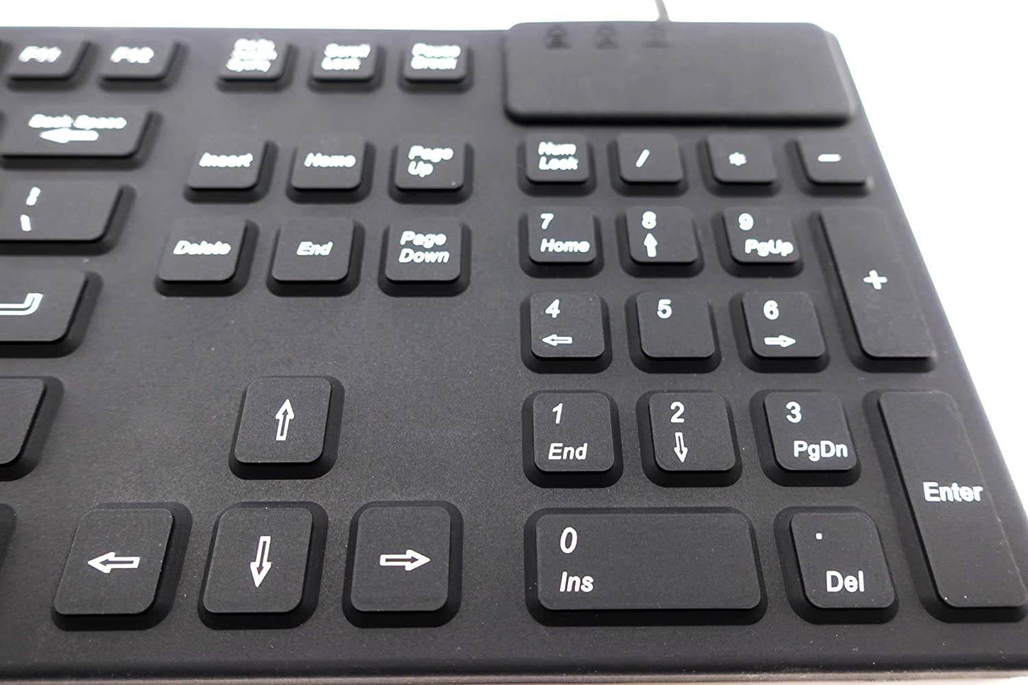 DSI LED Backlit Keyboard with Number Pad - Industrial IP68 Waterproof Rugged Silicone IKB106BL