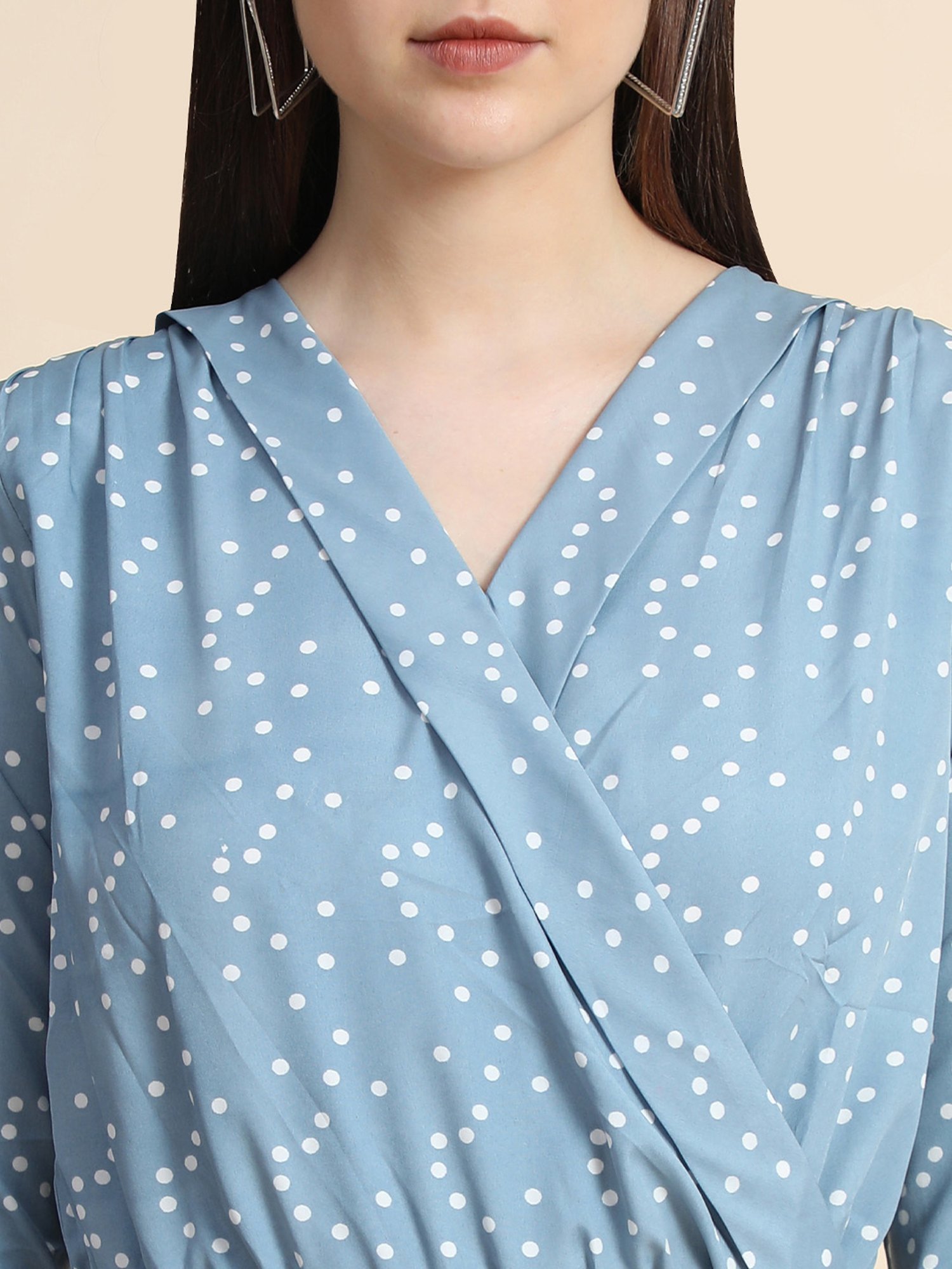 KERI PERRY Powder Blue Printed Crop Top