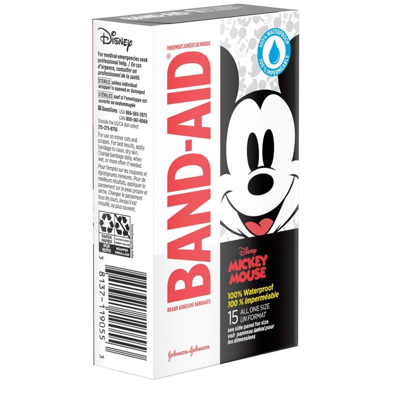 Band-Aid Disney Mickey Mouse Waterproof Bandages - 15ct