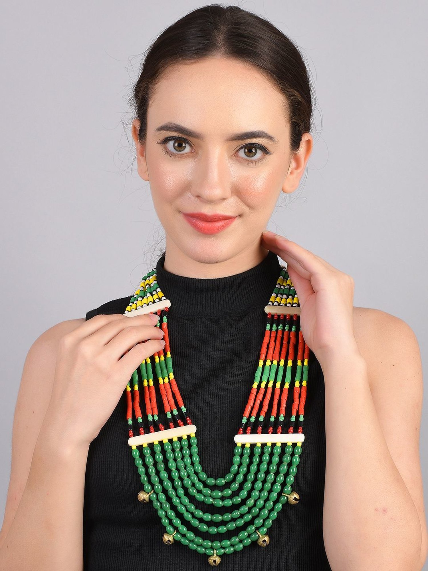 Imli Street Multicolor Vintage Naga Beaded Tribal Necklace