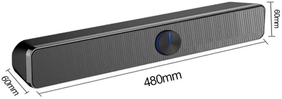 Docooler 3.5mm Audio Input USB Wired Computer Speaker Slender SoundBar Stereo Subwoofer Powerful Music Player Bass Surround Sound Box for Mult Devices