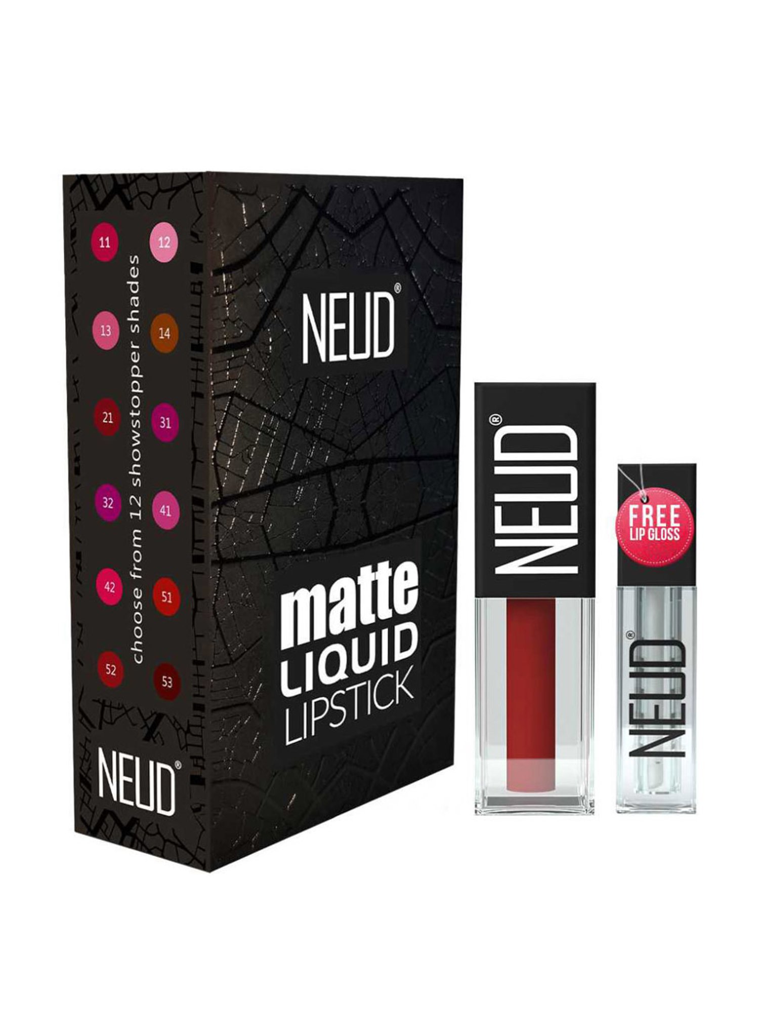 Neud Matte Liquid Lipstick Combo Mocha Brownie & Perfect Pout with Two Lip Gloss Free