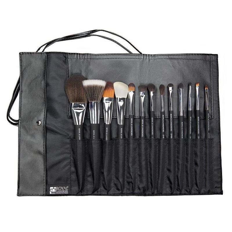OMNIA Brush PROFESSIONAL 14pc Wrap Silver Makeup Brush Set with Wrap