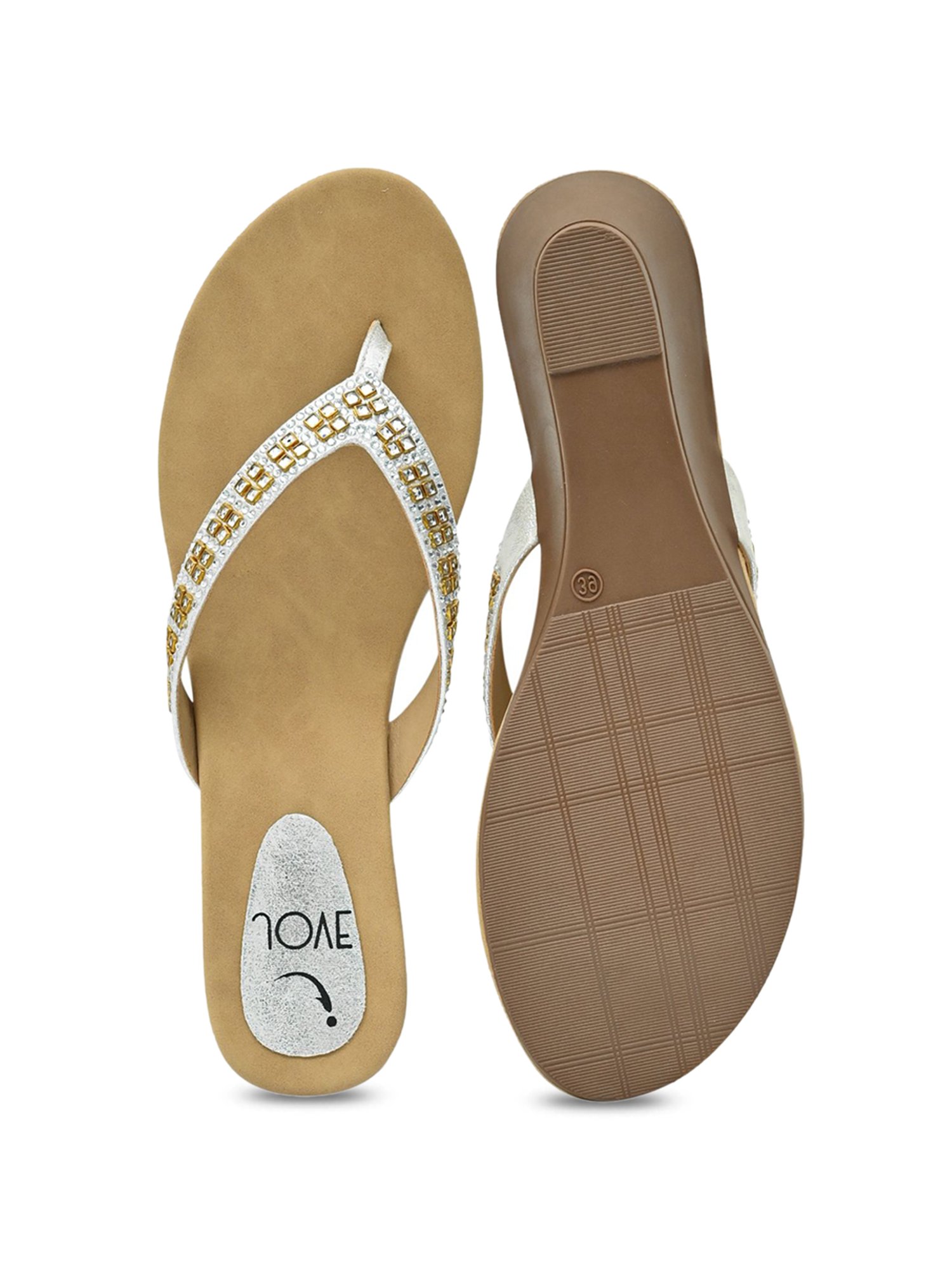 Jove Women's Silver Thong Wedges