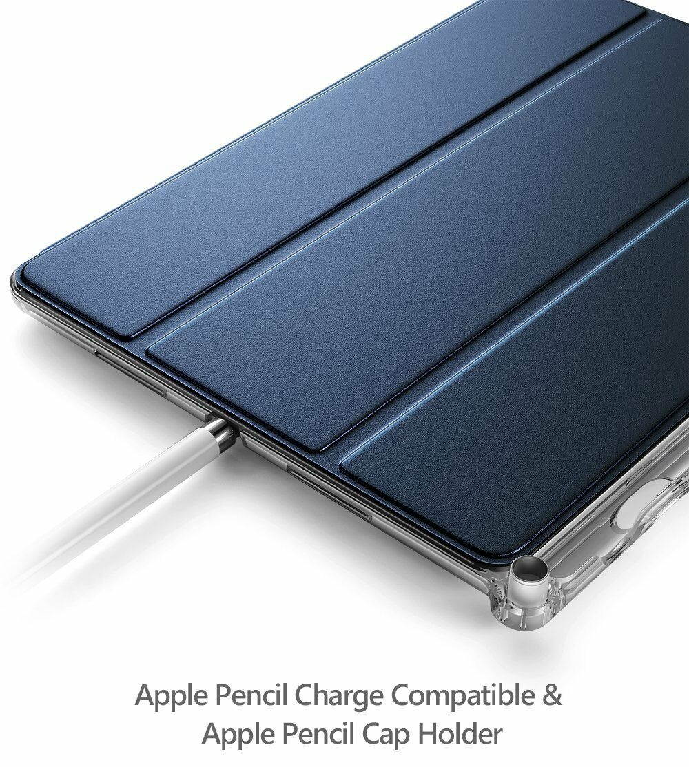 For Apple iPad Pro 10.5 Soft Silicone Back Case Smart Trifold Cover Blue