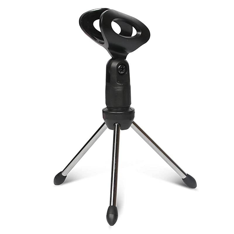 Microphone Mic Stand Tripod Bracket Portable Zinc Alloy Desktop Table Adjustable Holder