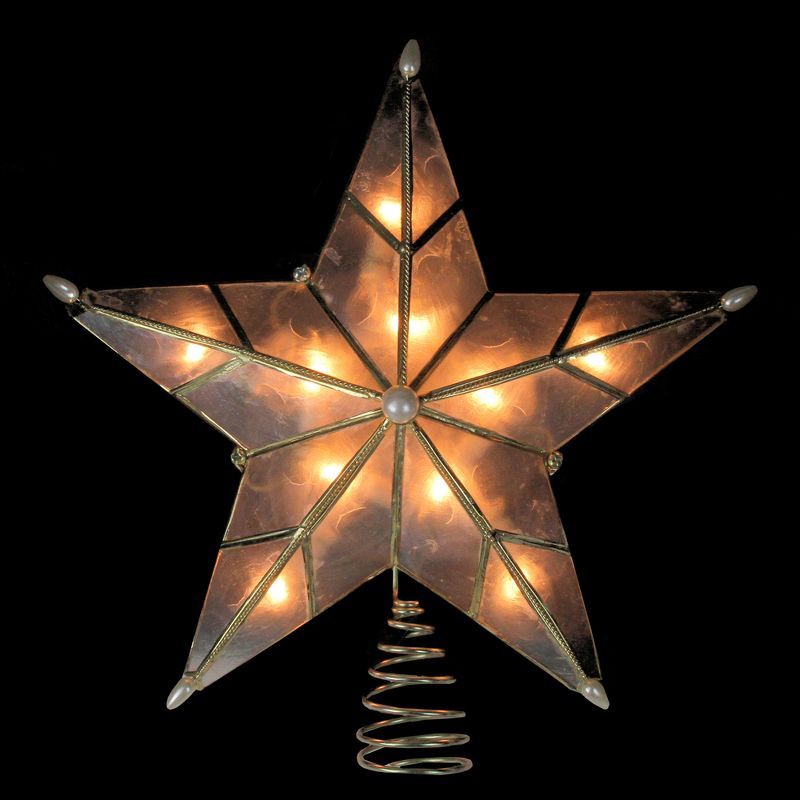 J. Hofert Co 9.5" Lighted Clear Constant Wide Angle 5 Point Star Christmas Tree Topper - Multicolor LED lights