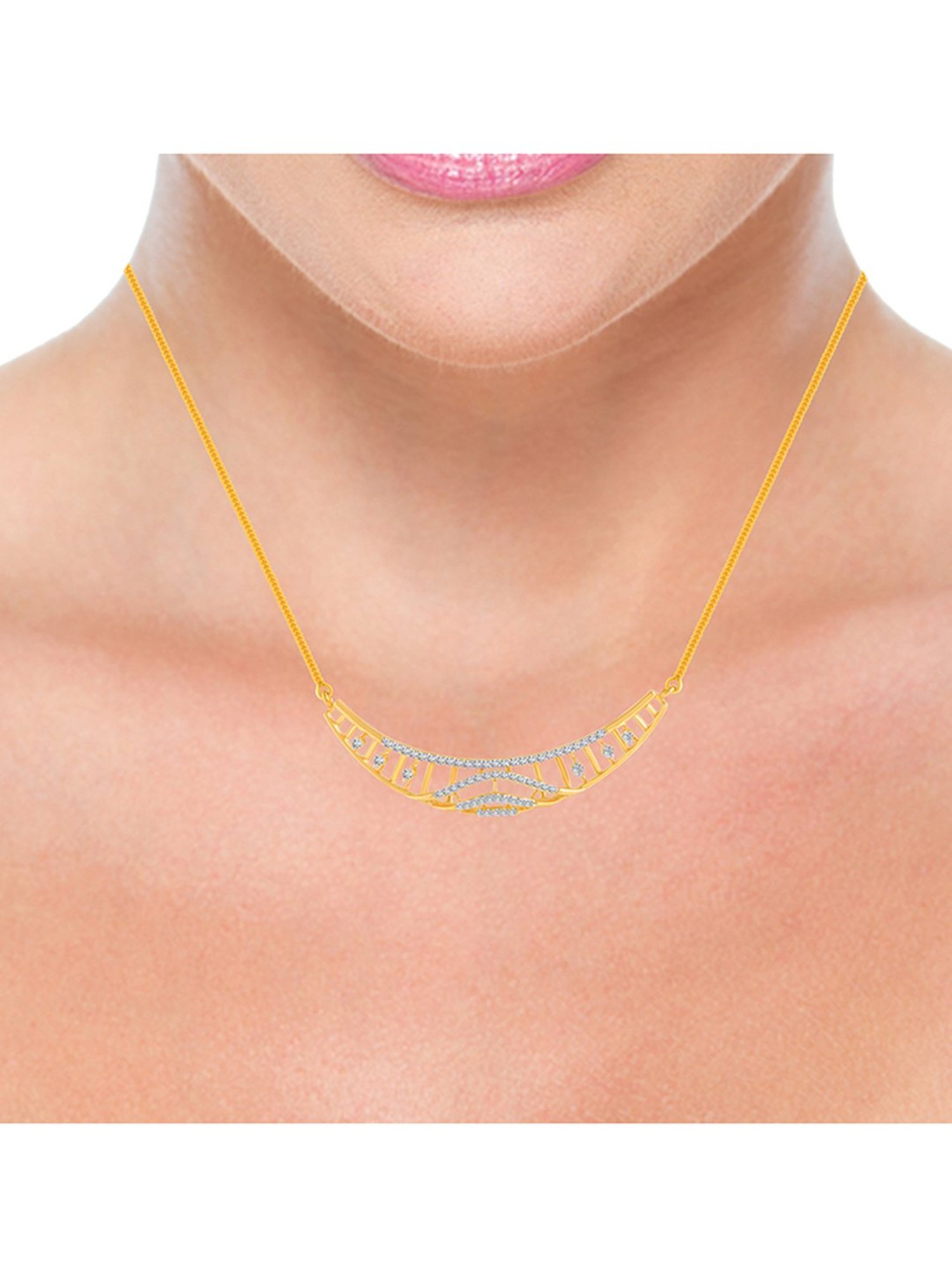 P.C. Chandra Jewellers 14 kt Gold & Diamond Pendant