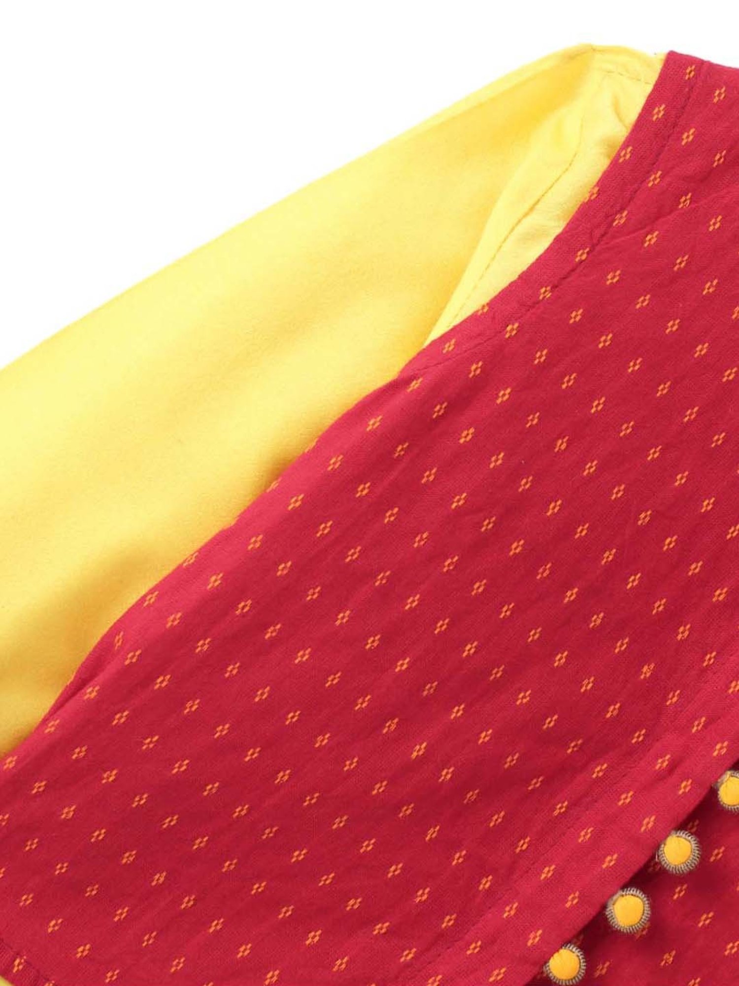 TWISHA Kids Yellow & Red Regular Fit Full Sleeves Kurta Set