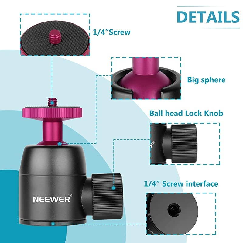 Camera Tripod Ball Head 360 Degree Pan 90 Degree Tilt Rotating Panoramic Ballhead with 14 inch Screw for DSLR Cameras Camcorders Tripods Monopods Slider Load up to 11 pounds5 kilograms