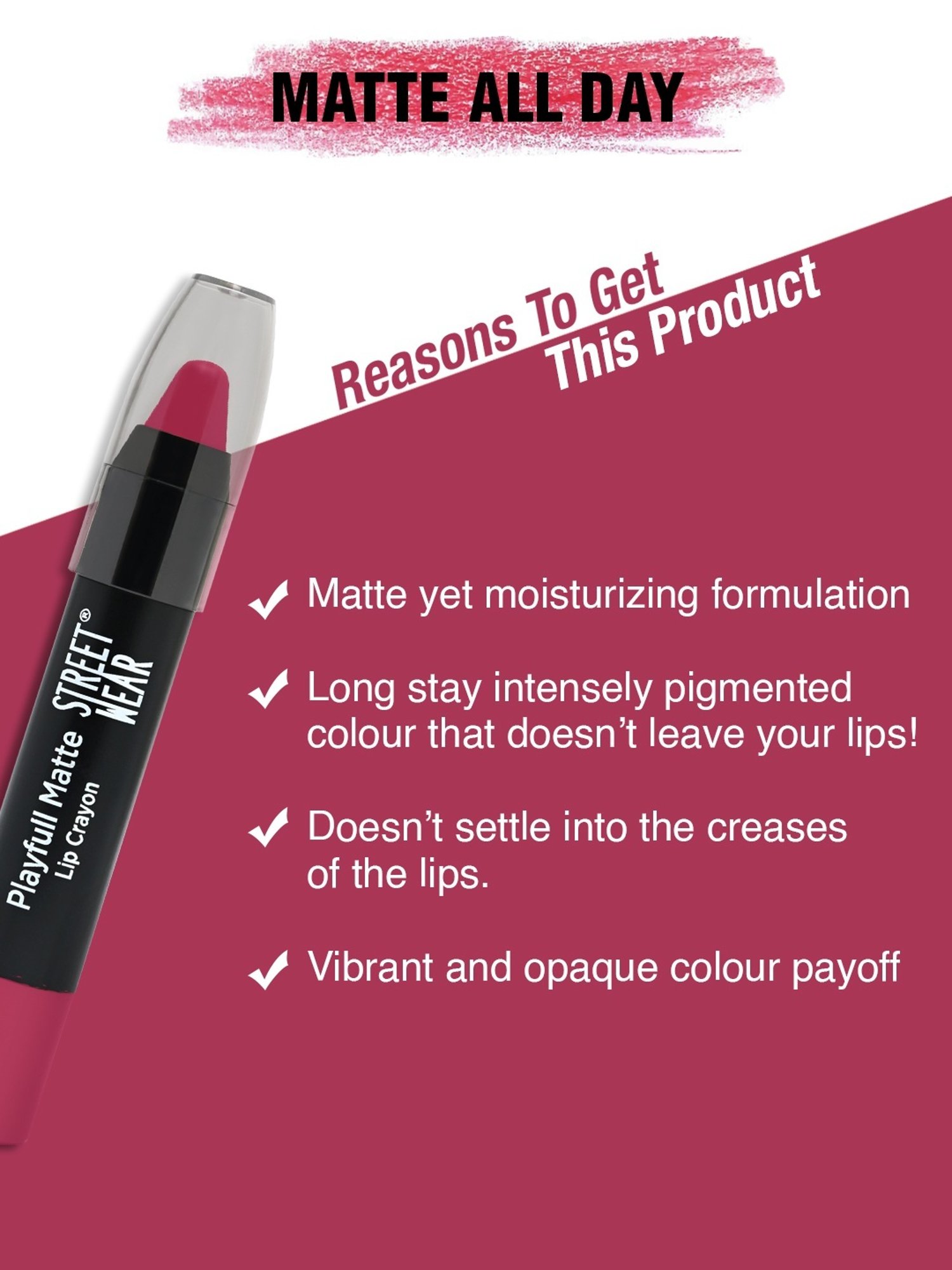 Street Wear Playfull Matte Insta Raisin - 2.9 gm