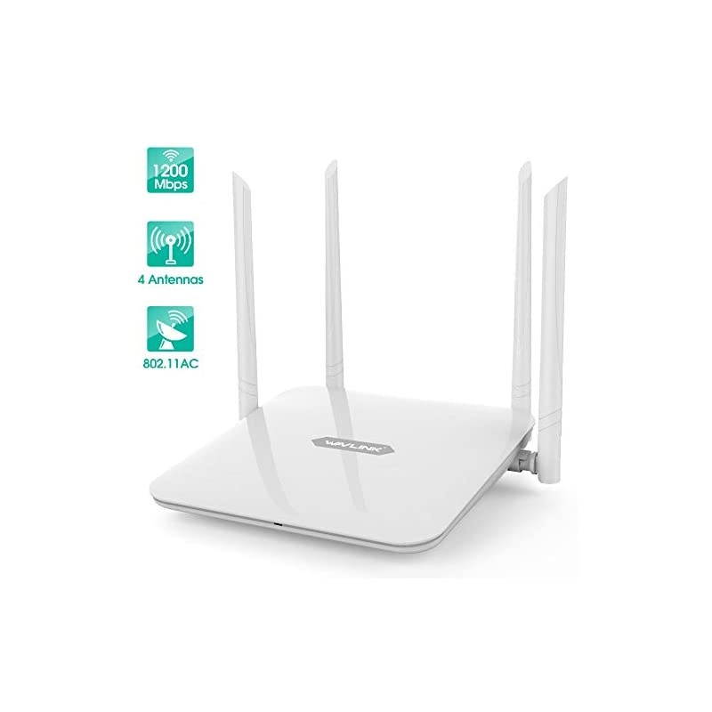 AC1200 Dual Band WiFi Router,Gigabit Ethernet 1200Mbps High Speed Long Range 300 Mbps (2.4GHz)+867 Mbps (5GHz), Wireless Internet Router for Home Office