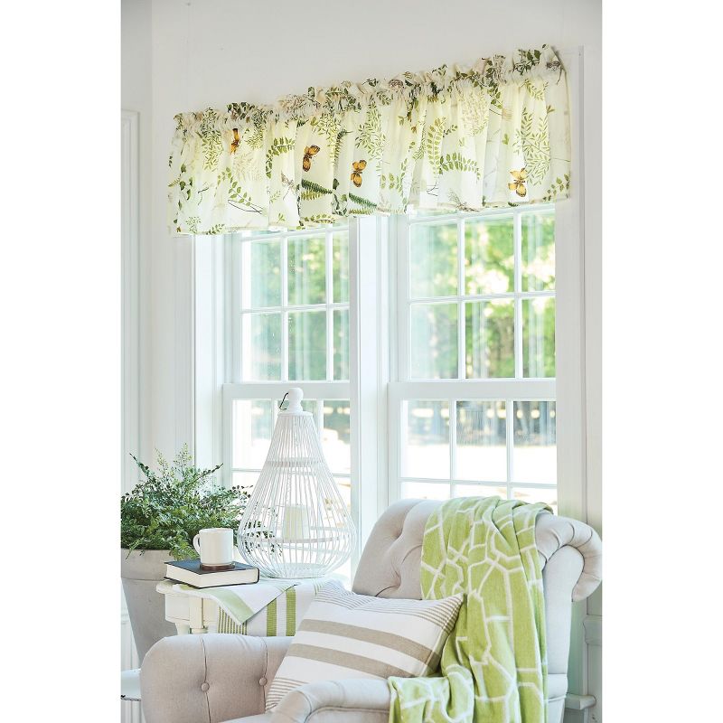 C&F Home Althea Floral Cotton Valance Window Treatment Set 2