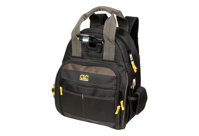 CLC L255 Tech Gear 53-Pocket Dual Compartment LED Lighted Tool Storage Backpack