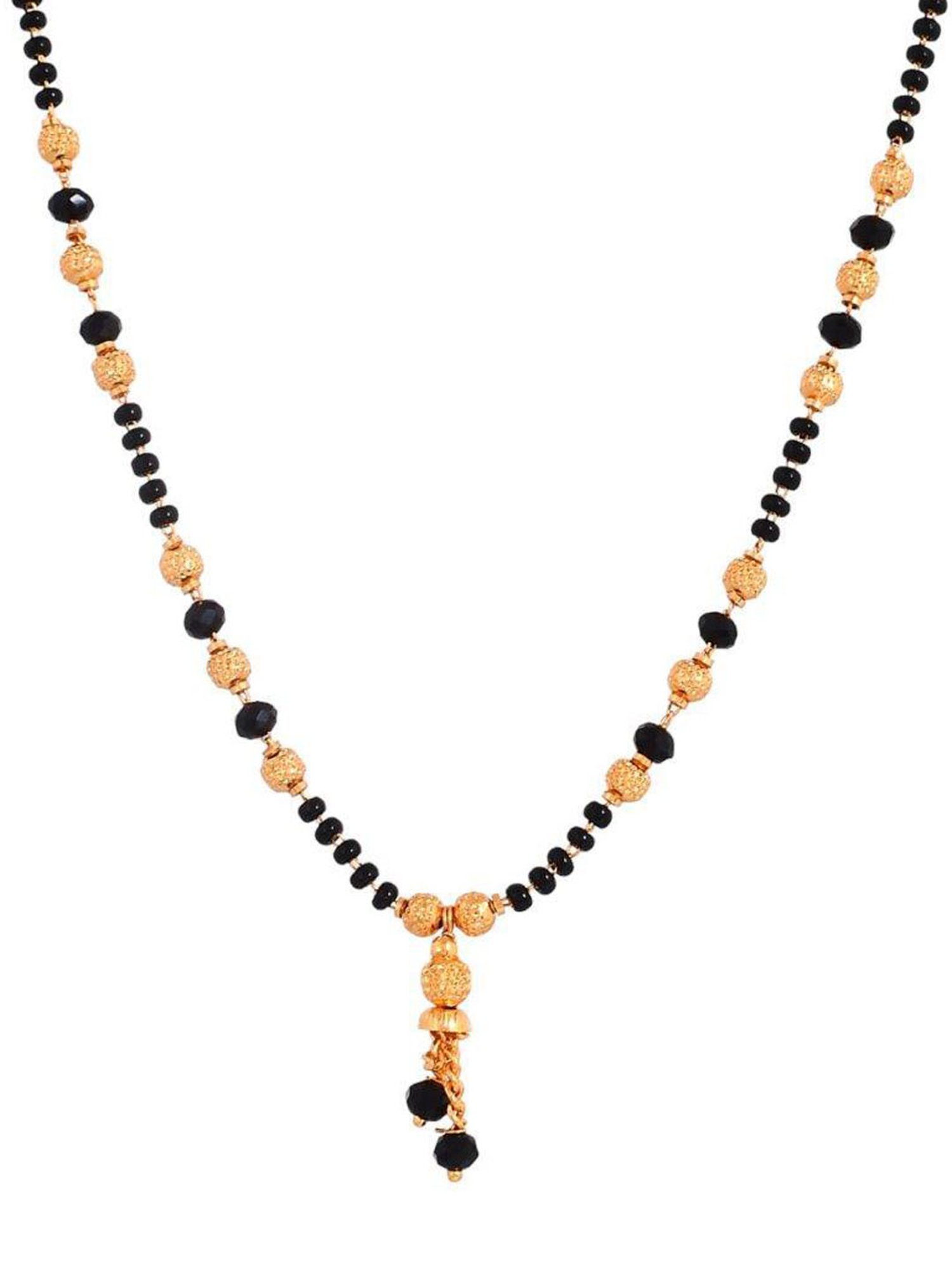 VOJ Gold Plated Round Design Beaded Chain Mangalsutra for Women