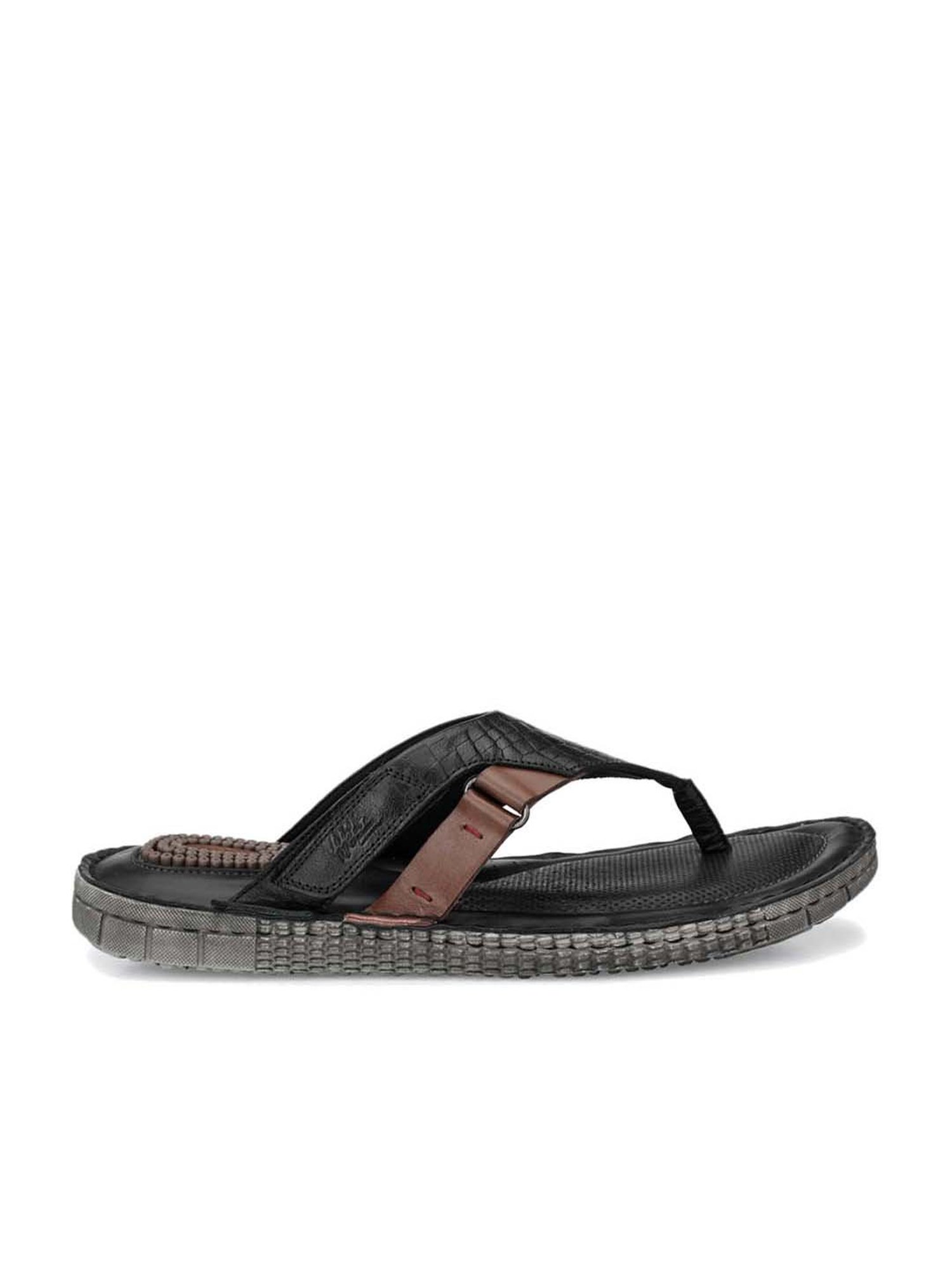 Hitz Men's Black Casual Sandals